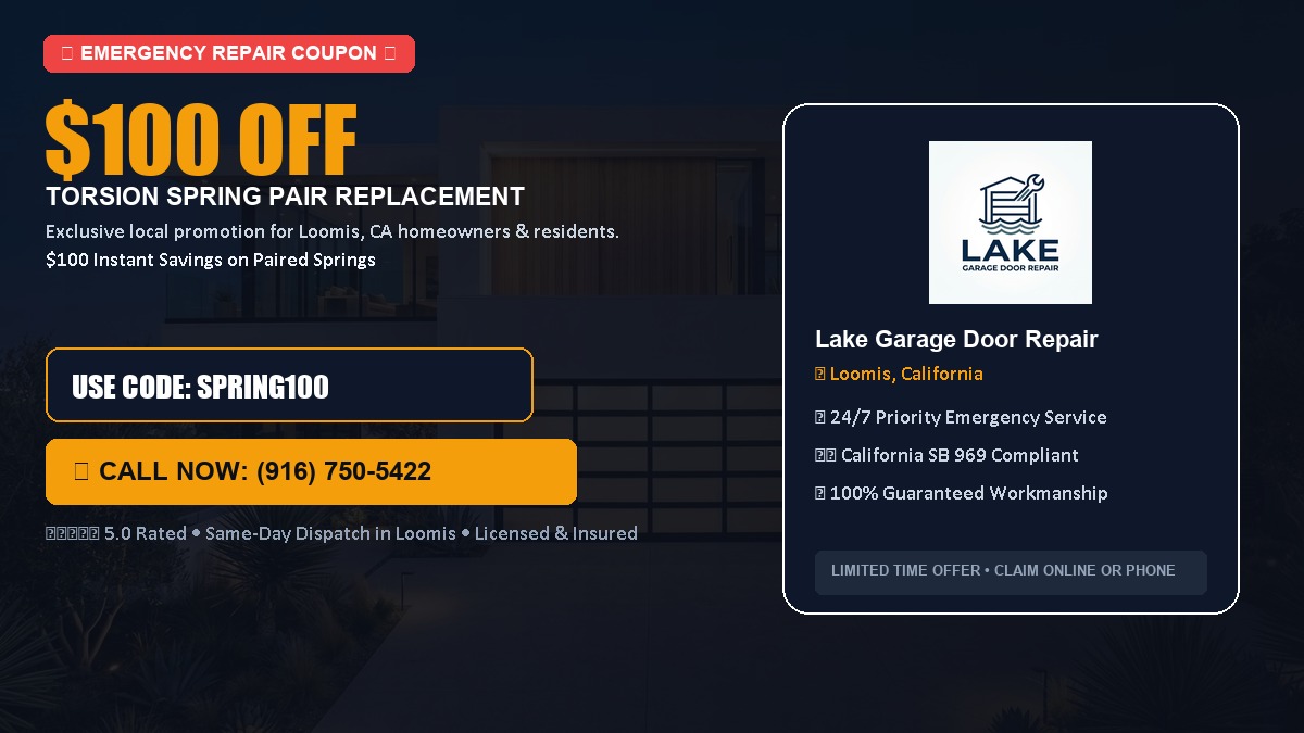 $100 OFF Heavy-Duty Torsion Spring Pair Replacement in Loomis, CA